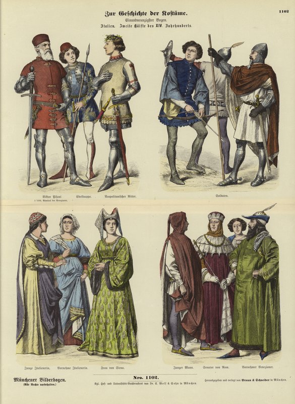 Trajes italianos, segunda metade do século XIV de German School