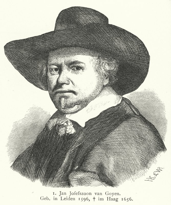 Jan van Goyen, pintor da Idade de Ouro holandesa (gravura) de German School