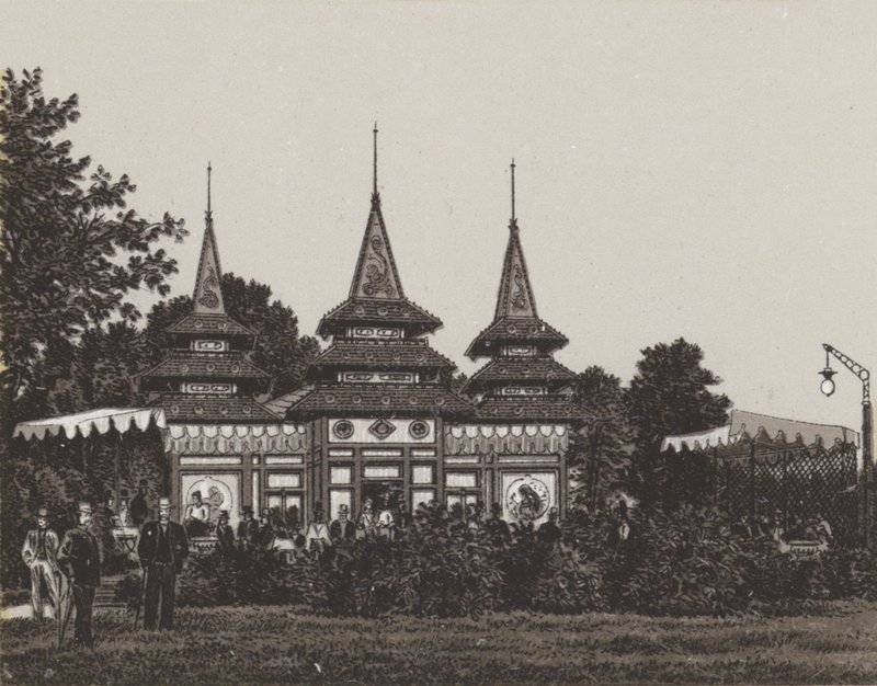 Pescadores japoneses de porcelana (litho) de German School