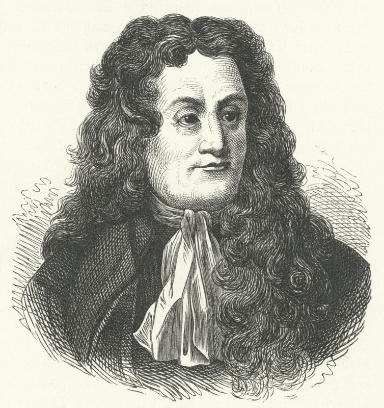 Jean de la Fontaine, fabulista francês (gravura) de German School