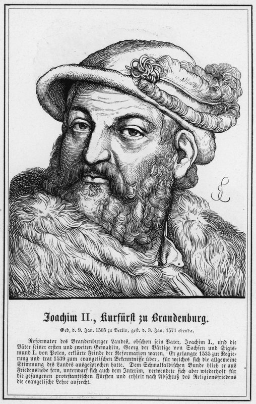 Joachim II, Eleitor de Brandenburgo (gravura) de German School