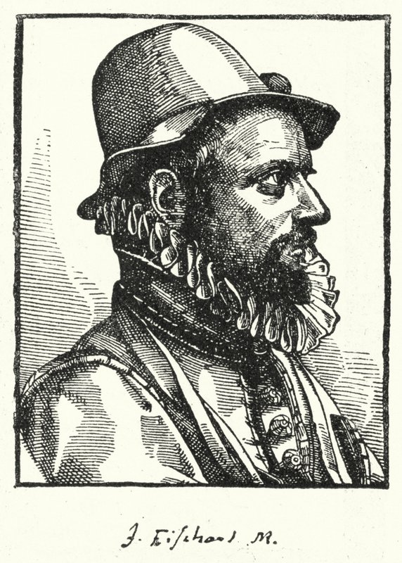 Johann Baptist Fischart, satirista alemão (gravura) de German School