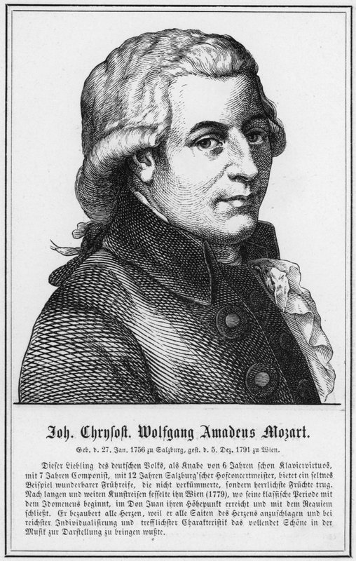John Chrysostom Wolfgang Amadeus Mozart (gravura) de German School