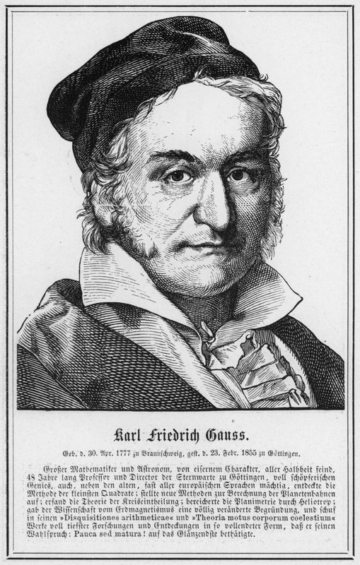 Karl Friedrich Gauss (gravura) de German School
