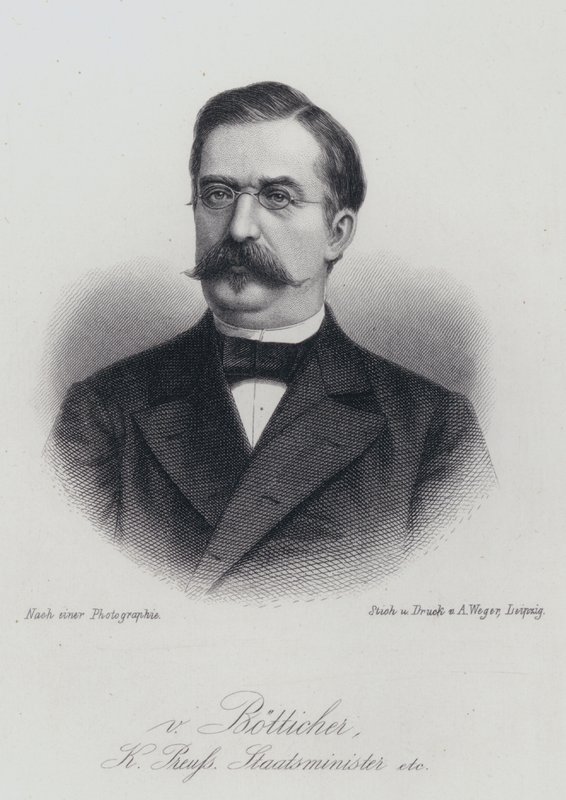 Karl Heinrich von Boetticher, político alemão e Vice-Chanceler (gravura) de German School