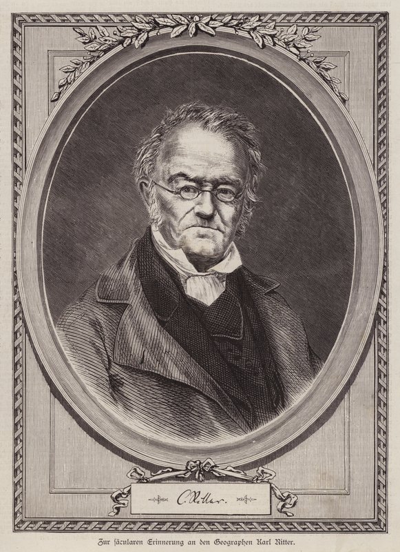 Karl Ritter, geógrafo alemão e professor na Universidade de Berlim (gravura) de German School