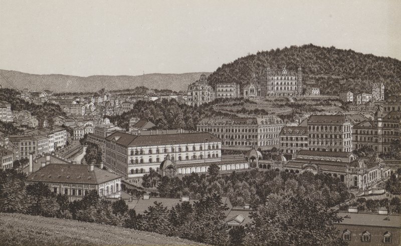 Carlsbad do lado norte (litho) de German School