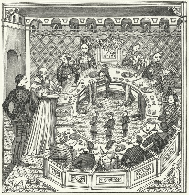O Rei Artur e a Mesa Redonda (gravura) de German School