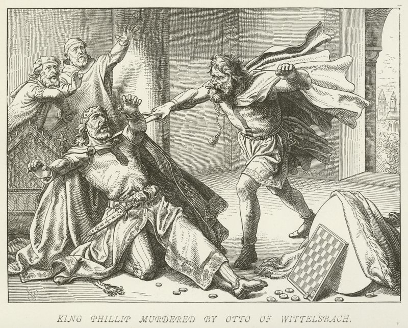 Rei Phillip assassinado por Otto de Wittelsbach de German School