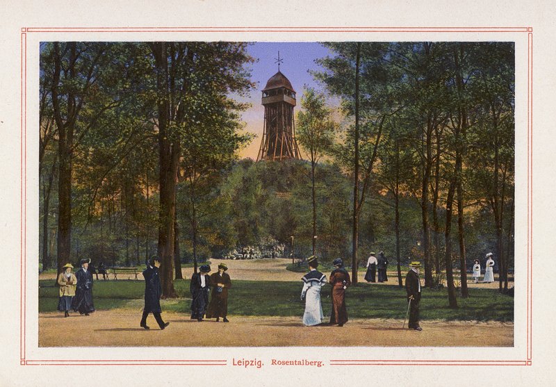 Leipzig, Rosentalberg (litografia a cores) de German School