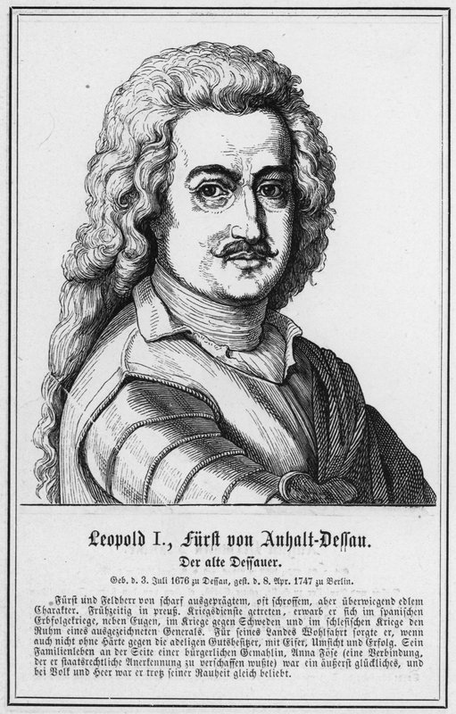 Leopold I, Príncipe de Anhalt-Dessau, O Velho Dessau (gravura) de German School