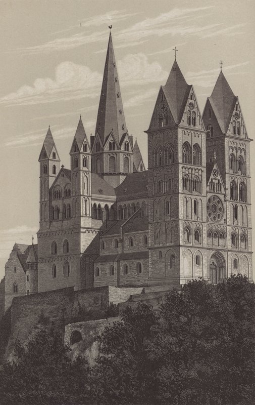 Catedral de Limburg, Hesse, Alemanha (Litho) de German School