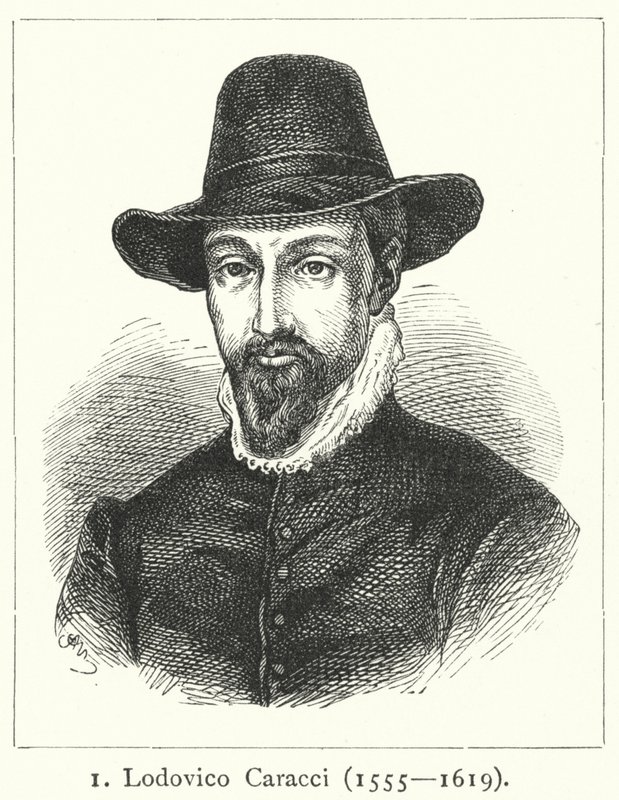 Lodovico Carracci, artista barroco italiano (gravura) de German School
