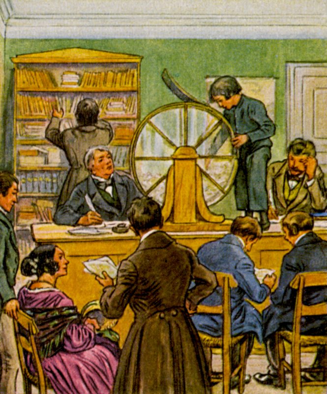 Lotterie / Lotaria (litografia a cores) de German School