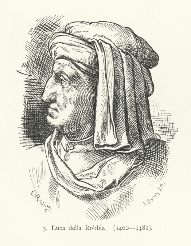 Luca della Robbia, escultor da Renascença Italiana (gravura) de German School