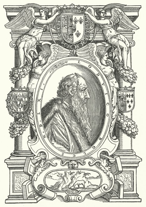 Ludovico Dolce, autor italiano, teórico da pintura e humanista (gravura) de German School