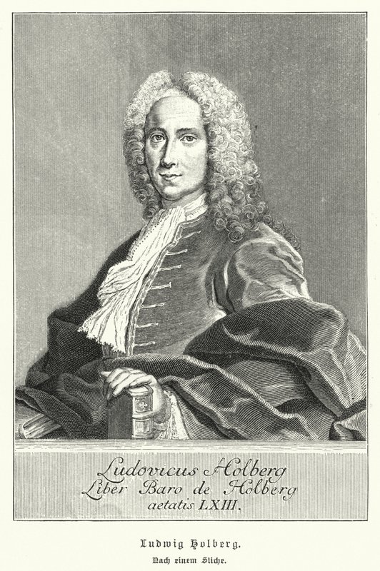 Ludvig Holberg, dramaturgo, filósofo e historiador norueguês e dinamarquês (litho) de German School