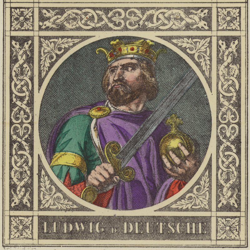 Ludwig D Deutsche, 840-876 (gravação a cores) de German School