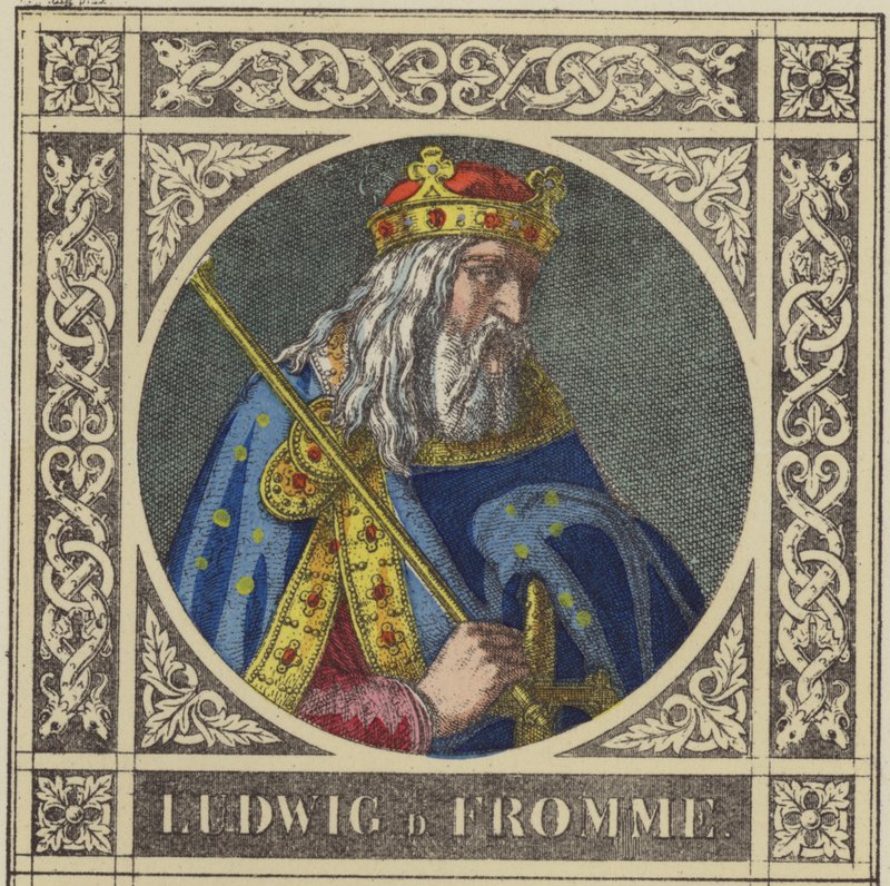 Ludwig D Fromme, 814-840 (gravação a cores) de German School