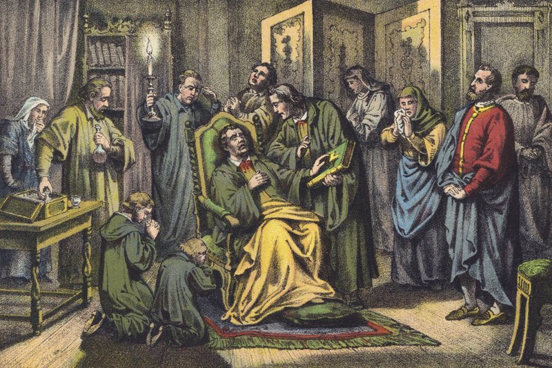 Morte de Luthers (chromolitho) de German School