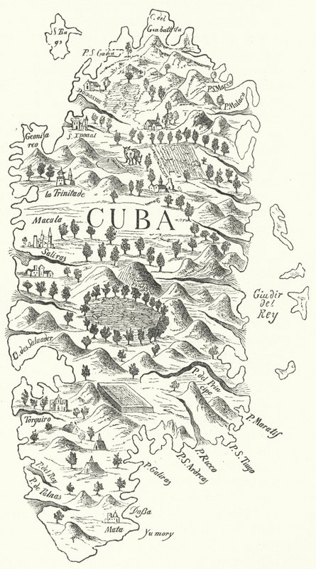 Mapa de Cuba, c1500 (gravura) de German School