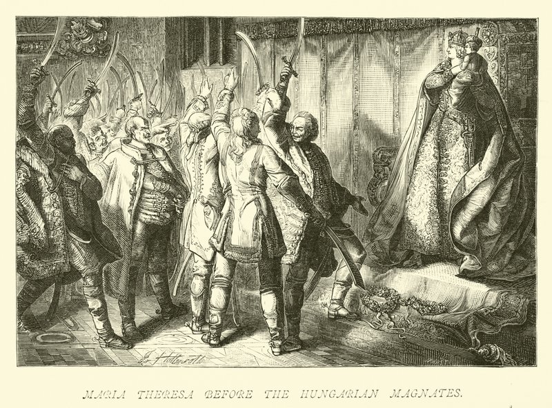 Maria Theresa antes dos magnatas húngaros de German School