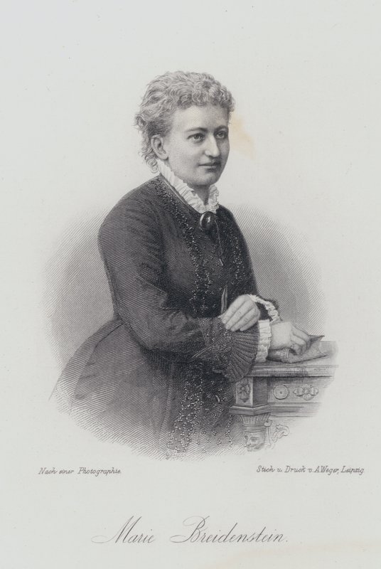 Marie Breidenstein, pianista, cantora e professora de canto alemã (gravura) de German School
