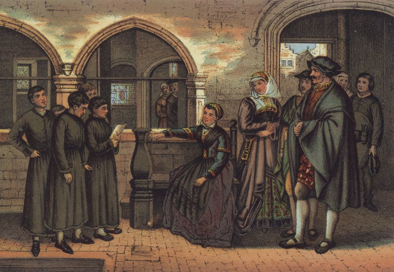 Martin Luther como menino de coro (chromolitho) de German School