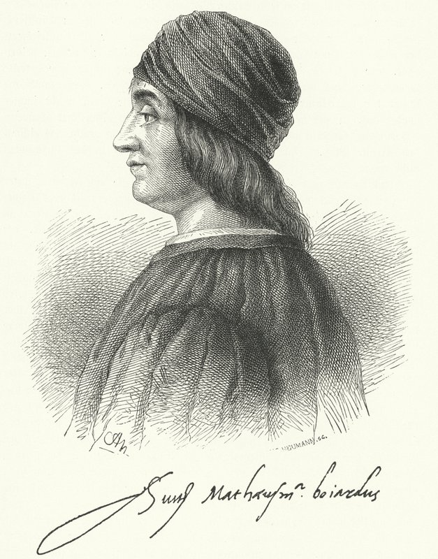 Matteo Maria Boiardo, poeta italiano da Renascença (gravura) de German School