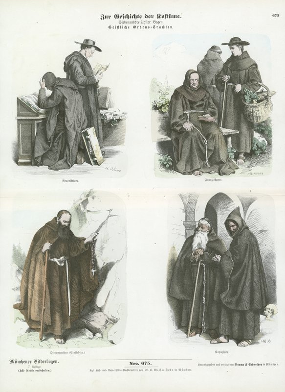 Roupas masculinas de ordens religiosas cristãs de German School