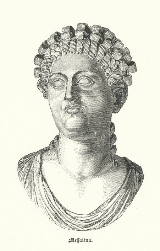 Messalina, terceira esposa do Imperador Romano Cláudio (gravura) de German School