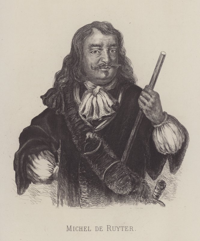 Michiel de Ruyter, almirante holandês (litho) de German School