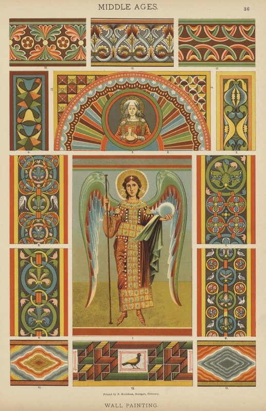 Idade Média, Pintura de Parede (cor litho) de German School