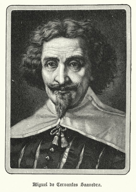 Miguel de Cervantes Saavedra, romancista espanhol (litho) de German School