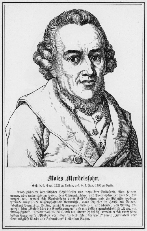 Moles Mendelssohn (gravura) de German School
