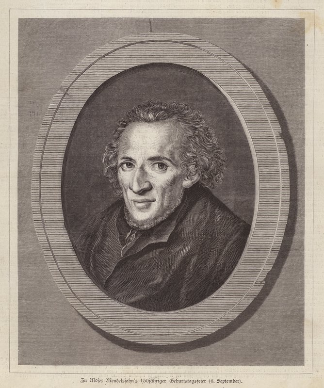 Moses Mendelssohn, filósofo judeu alemão (gravura) de German School