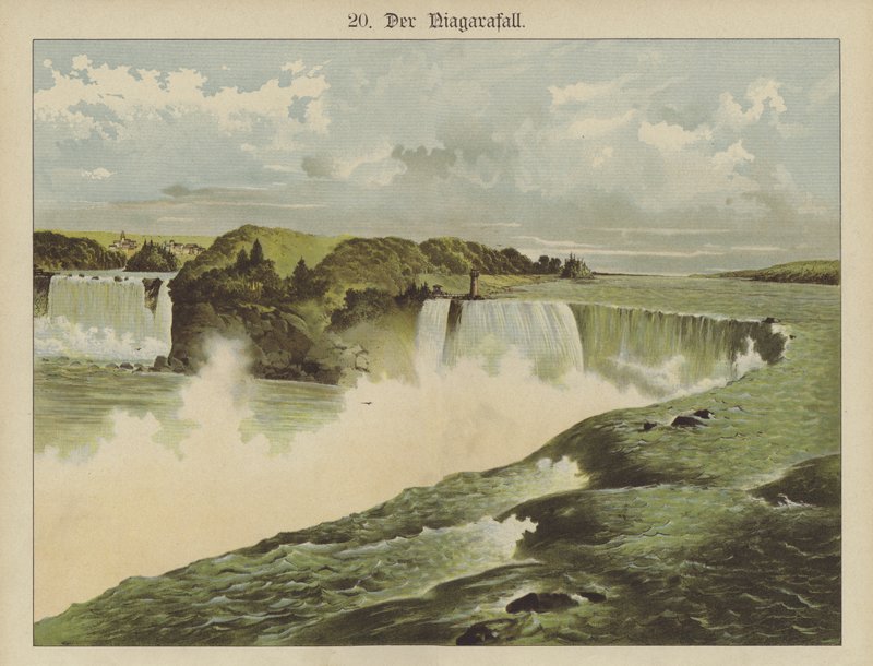 Cataratas do Niágara (cor litho) de German School