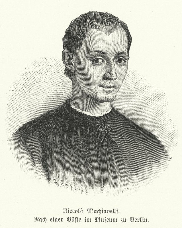 Niccolo Machiavelli, diplomata italiano, político, filósofo e escritor (litho) de German School