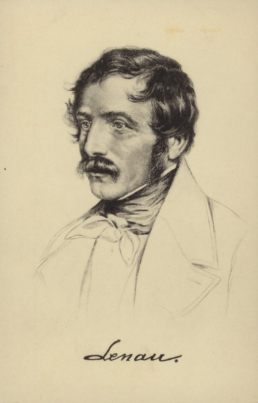 Nikolaus Lenau (1802-1850), poeta austríaco (litografia) de German School