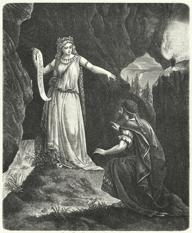 Numa Pompilius com a ninfa Egeria (gravura) de German School