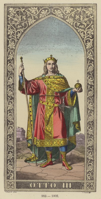 Otto III, 983-1002 (gravação a cores) de German School