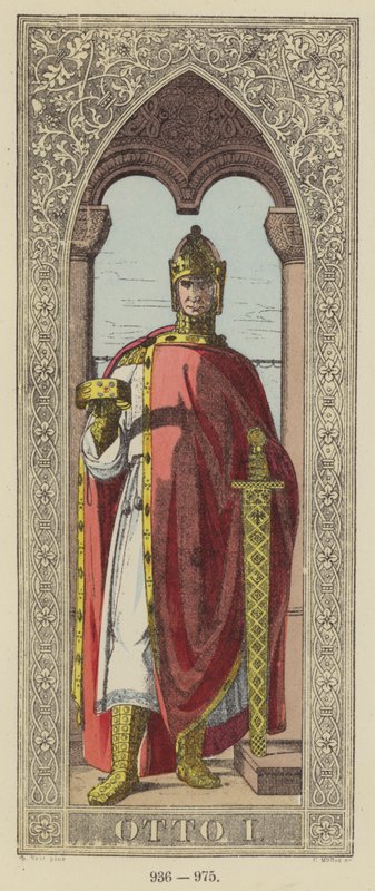 Otto I, 936-975 (gravação a cores) de German School