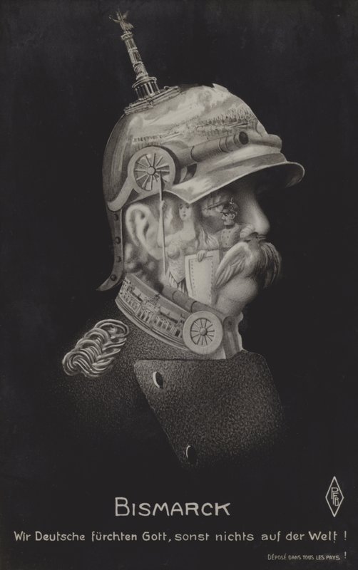 Otto von Bismarck, estadista alemão (foto a p/b) de German School