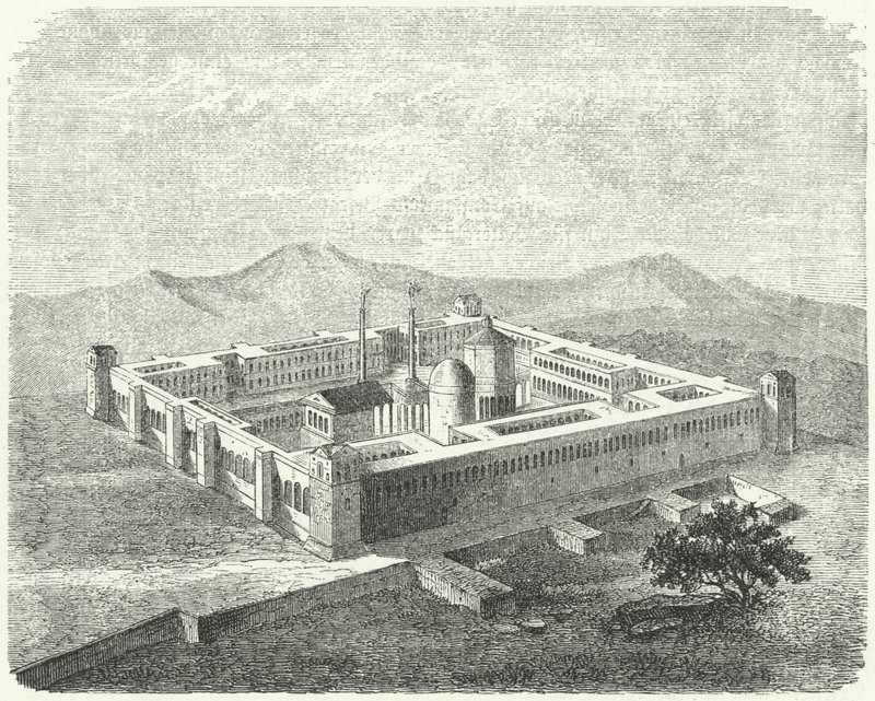 Palácio de Diocleciano em Salona, capital da província romana da Dalmácia (gravura) de German School