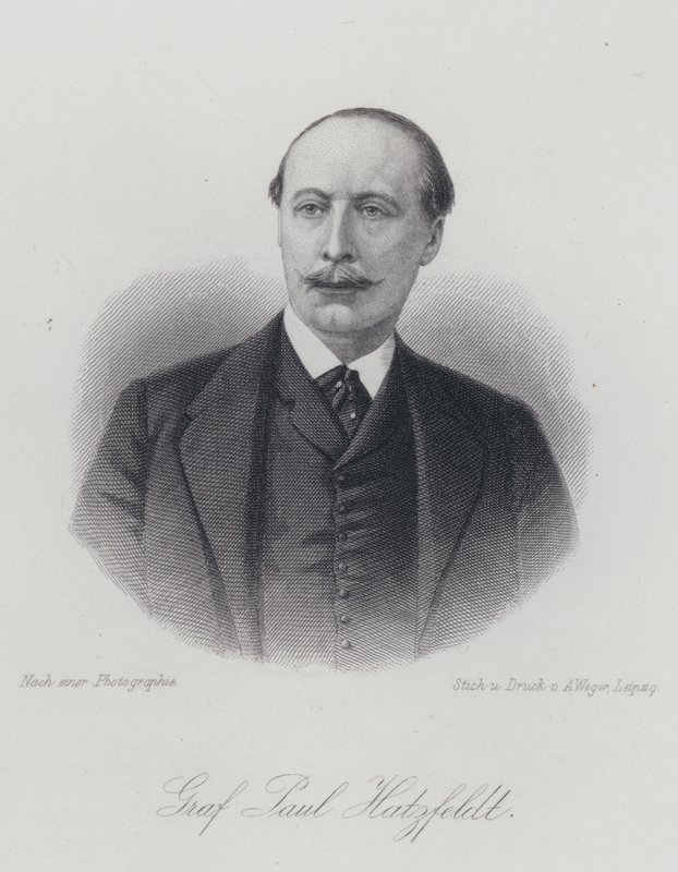Paul von Hatzfeldt, diplomata e político alemão (gravura) de German School