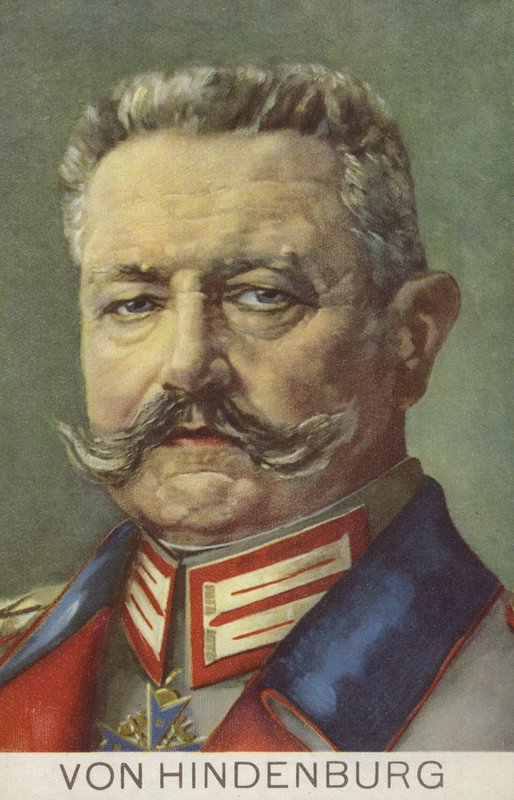 Paul von Hindenburg, Marechal de Campo alemão e político (cor litho) de German School