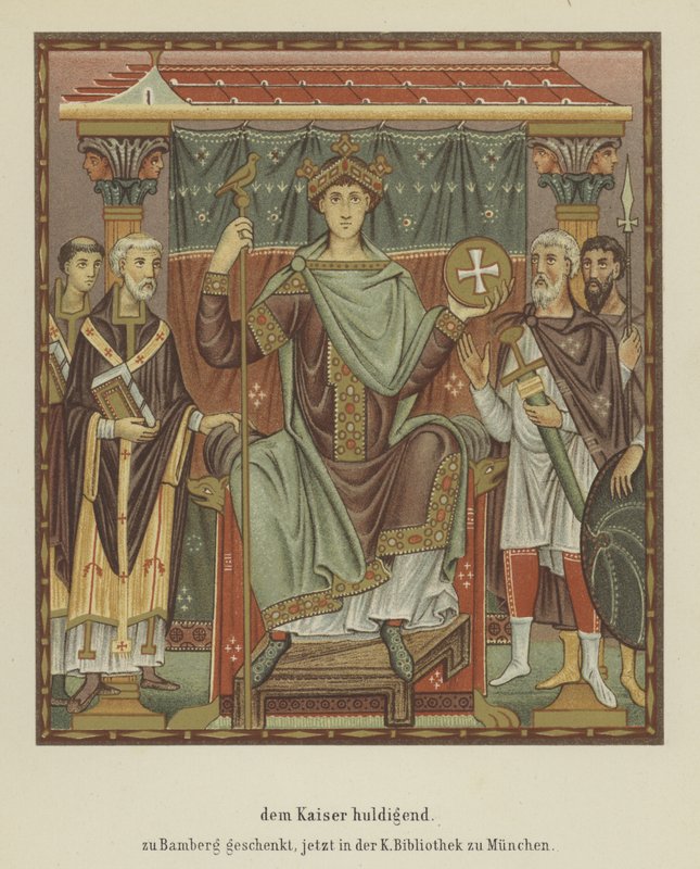 Homenagem ao Santo Imperador Romano Otto III (cor litho) de German School