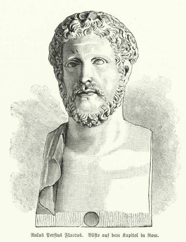 Pérsio, poeta romano (litho) de German School