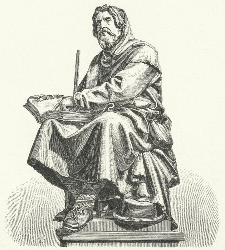Peter Waldo, fundador do movimento espiritual cristão medieval conhecido como os waldensianos (gravura) de German School