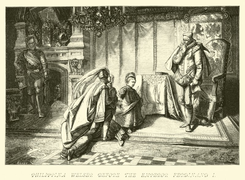 Philippina Welser antes do imperador Ferdinand I de German School